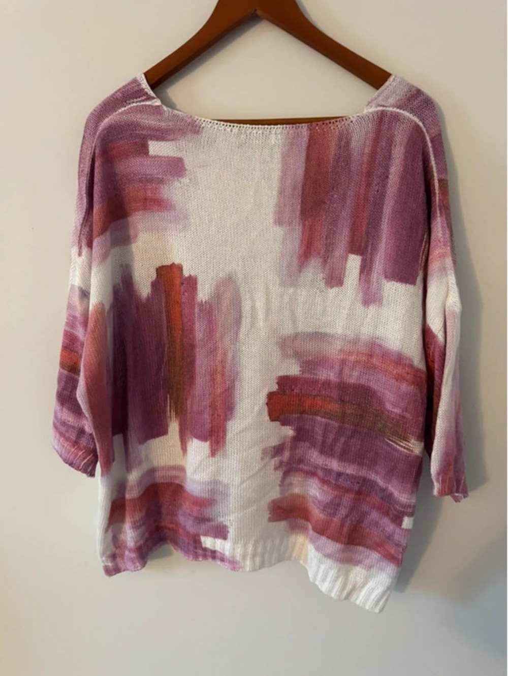 Bella Amore Italian Made Abstract Brushstroke Knit Sweater - Picture 4 of 4